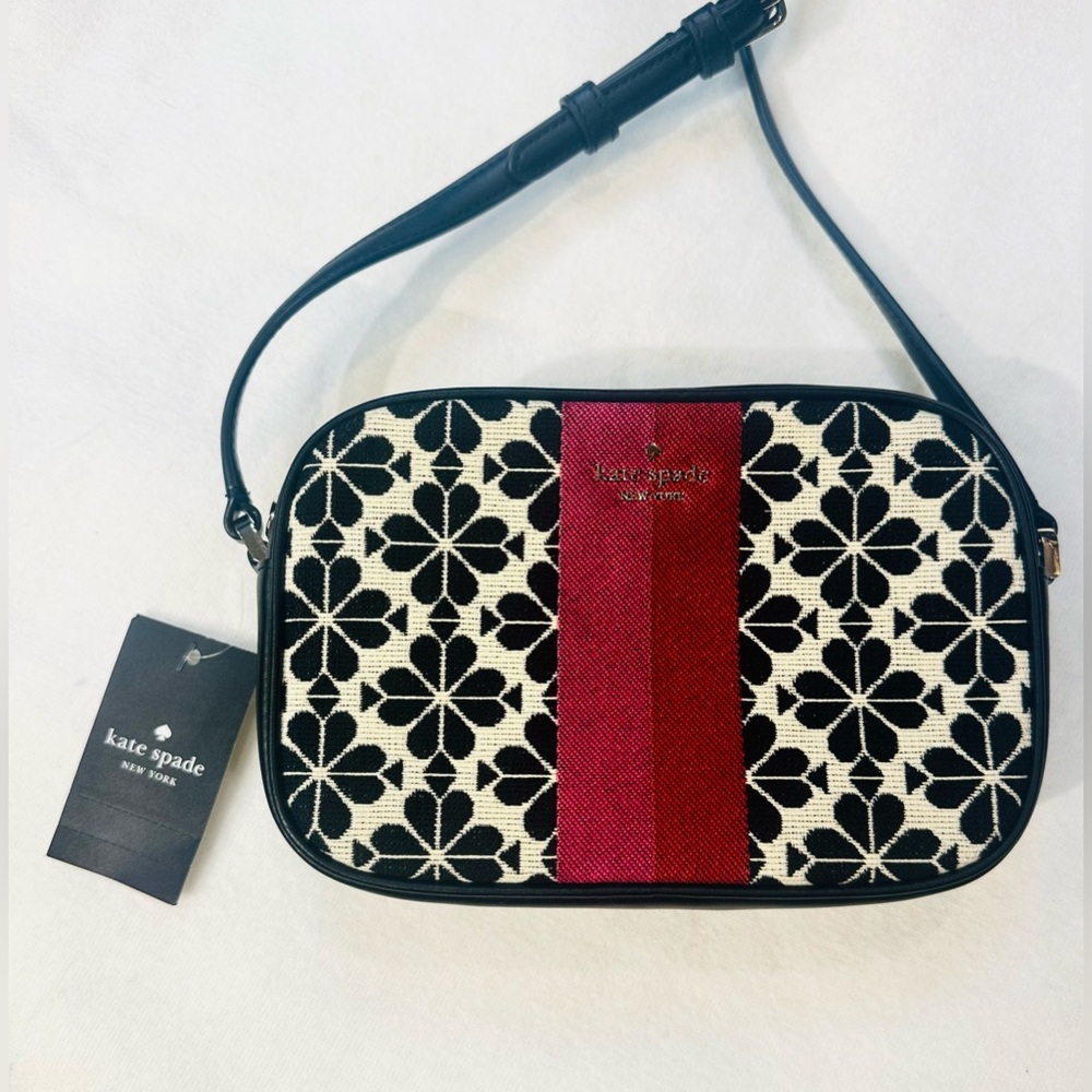 Kate Spade Black and Red Floral Crossbody Bag